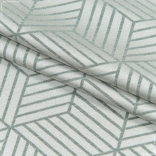Ткани жаккард - Декоративная ткань ГЕКСАГОН геометрия  / морская зелень