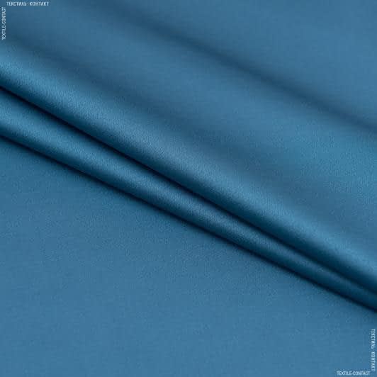 Ткани для театральных занавесей и реквизита - Декоративный сатин  Пандора /PANDORA сине-голубой