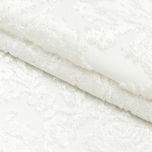 Ткани для декоративных подушек - Велюр жаккард Виченца  белый