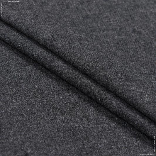 Тканини для сорочок - Сорочкова  фланель ялинка меланж темно-сіра