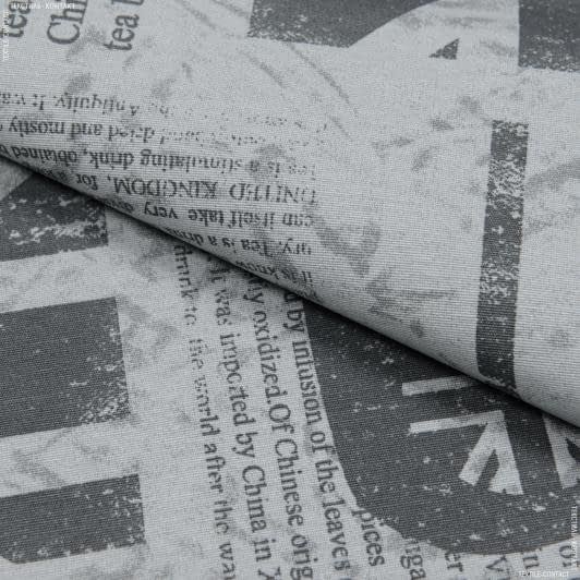 Ткани для скатертей - Ткань с акриловой пропиткой Чаепитие в Лондоне /ANTIMANCHAS фон серый
