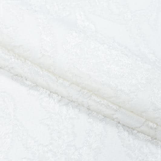 Ткани для декоративных подушек - Велюр жаккард Версаль белый