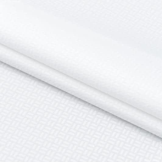Тканини для столової білизни - Тканина для скатертин жакард Ягіз паркет /YAGIZ біла