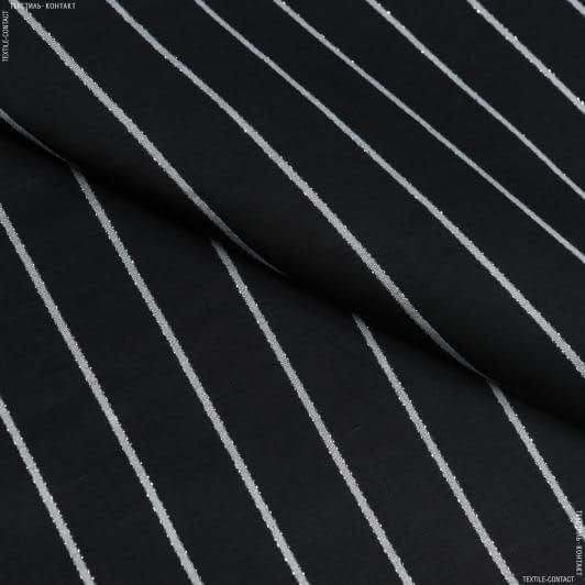 Ткани для детской одежды - Лен valiez delux с люрексом черный