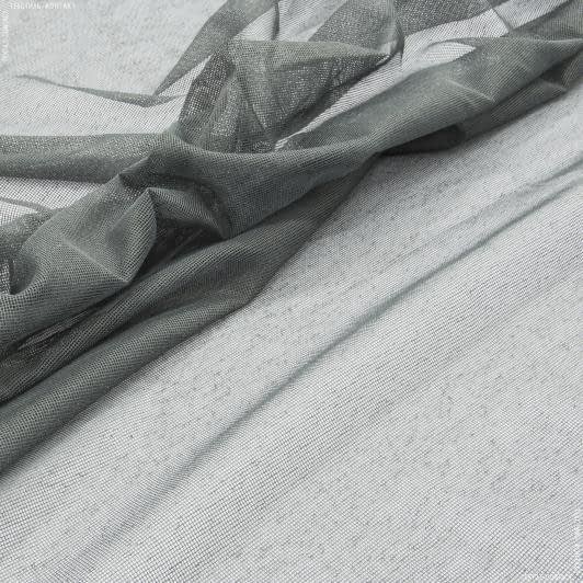 Ткани гардинные ткани - Тюль сетка Крафт цвет графит с утяжелителем