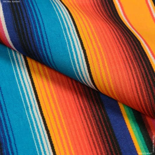 Тканини портьєрні тканини - Дралон Гватемала / GUATEMALA смуга помаранчевий, блакитний