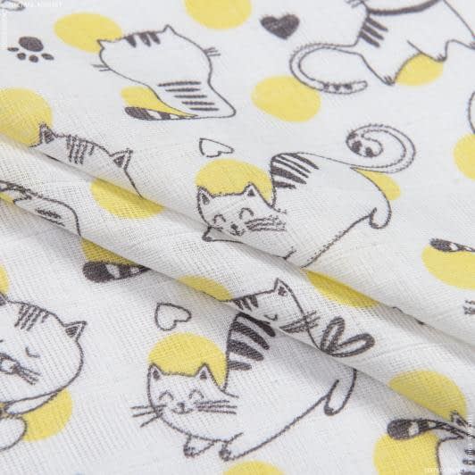 Ткани для детской одежды - Муслин ТКЧ коты