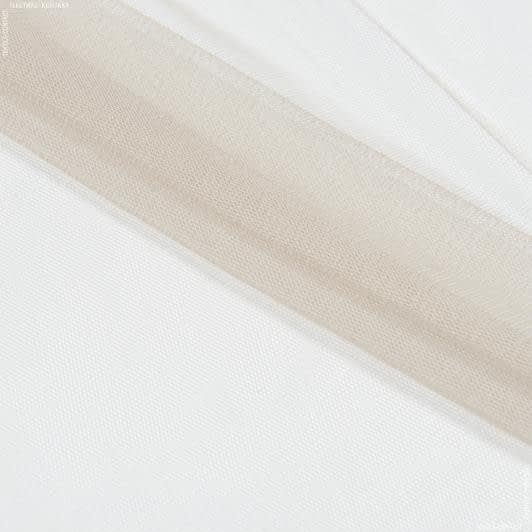 Ткани ненатуральные ткани - Тюль сетка  мини Грек бежевый