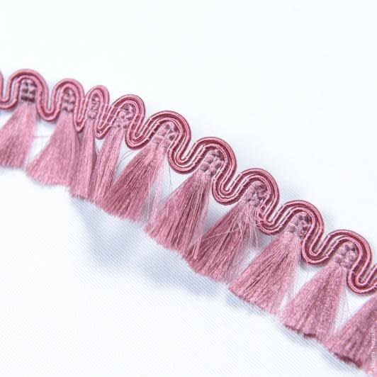 Ткани фурнитура и аксессуары для одежды - Бахрома кисточки Кира блеск  т.розовый 30 мм (25м)