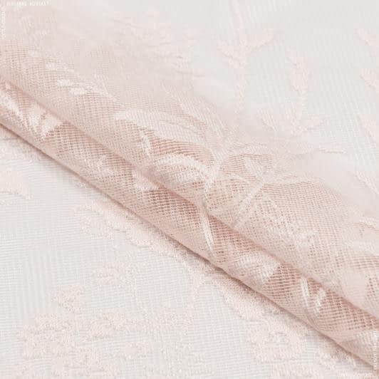 Тканини гардинні тканини - Гардинне полотно /гіпюр Б'янка рожевий