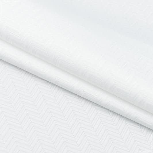 Ткани для столового белья - Скатертная ткань жаккард Ягиз елочка /YAGIZ белый