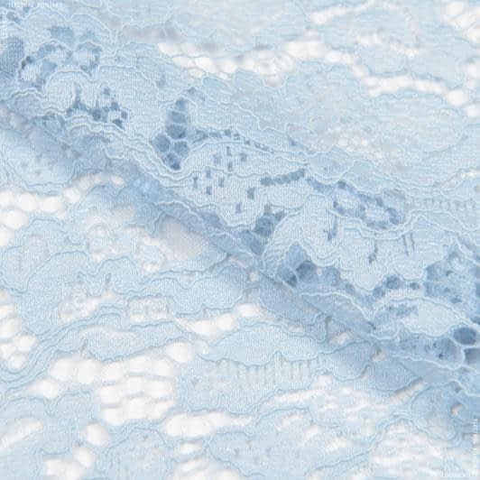 Ткани для платьев - Гипюр жгутик голубой