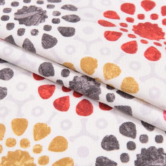 Ткани портьерные ткани - Декоративная ткань панама Лорас красный, т.серый, карамель