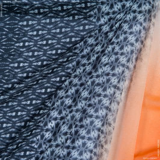 Тканини ненатуральні тканини - Шифон деграде помаранчевий-сірий