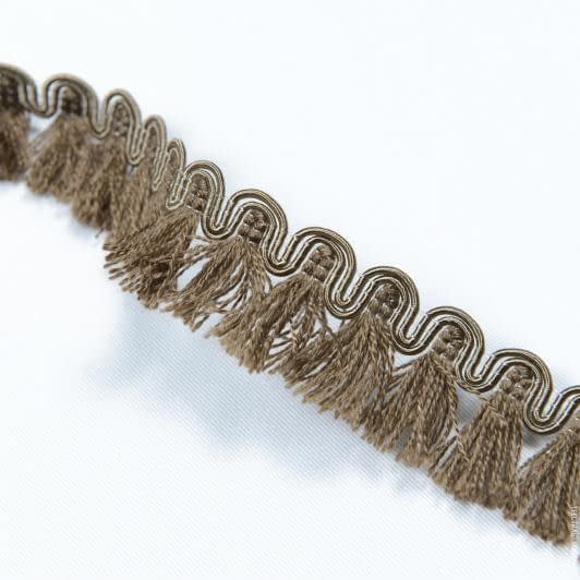Ткани фурнитура и аксессуары для одежды - Бахрома кисточки  КИРА матовые / коричневый  30 мм (25м)