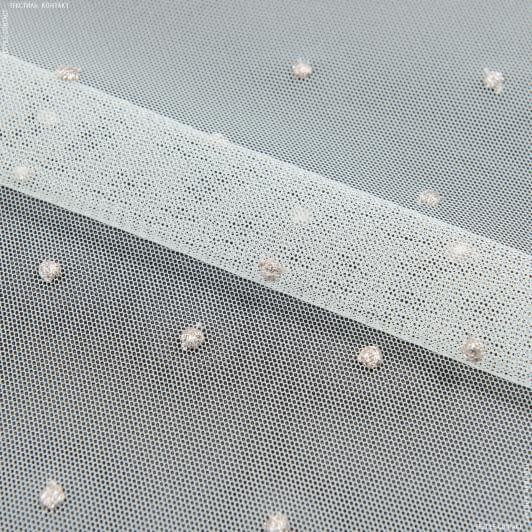 Тканини гардинні тканини - Тюль вишивка Євгенія, рожевий