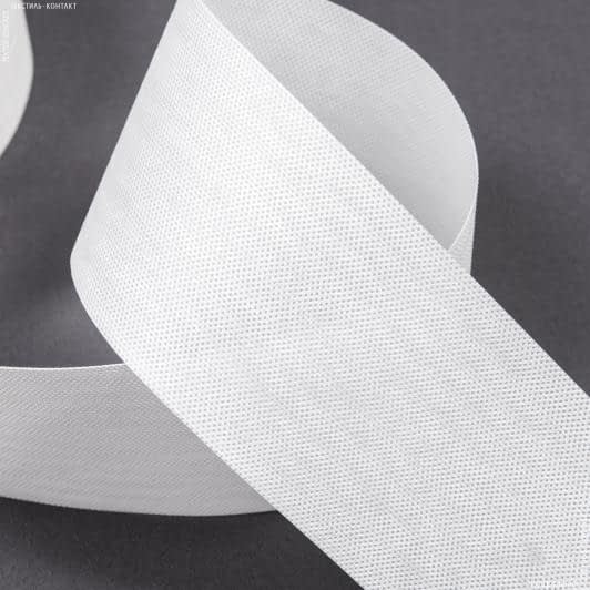 Тканини готові вироби - Бандо клейове двухстороннє матове білий 100мм/50м