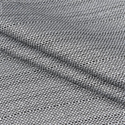 Ткани портьерные ткани - Декоративная рогожка Элиста /ELISTA  люрекс  серый,черный