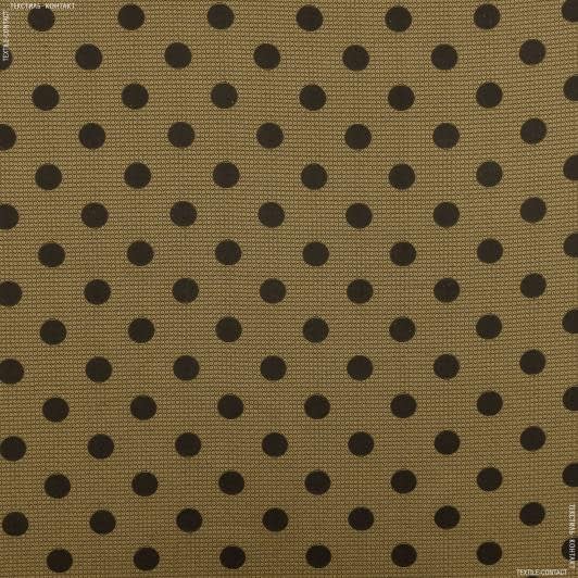 Ткани для декоративных подушек - Декор-гобелен горохи старое золото,коричневый