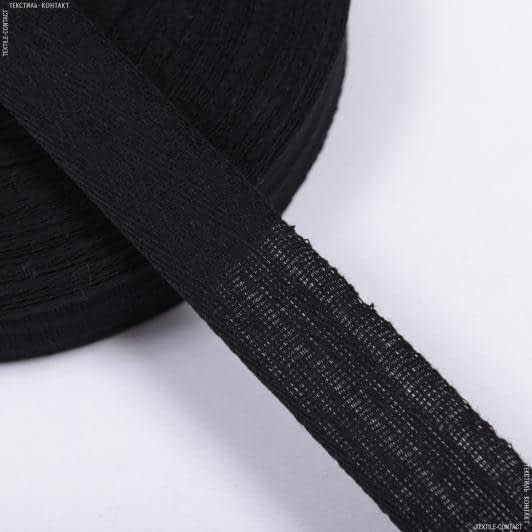 Ткани тесьма - Декоративная киперная лента черная 25 мм