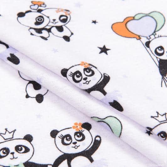 Тканини всі тканини - Фланель дитяча білоземельна панди