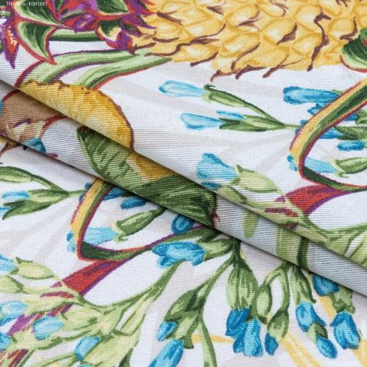 Ткани портьерные ткани - Декоративная ткань лонета Пинас ананасы желтый,зеленый