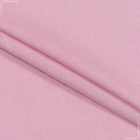 Тканини для сорочок - Льон сорочковий темно-рожевий