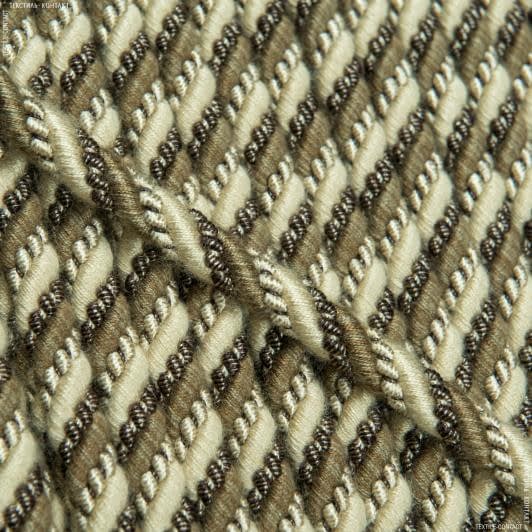 Тканини фурнітура для декора - Шнур Базель колір бежево-коричневий d=10мм