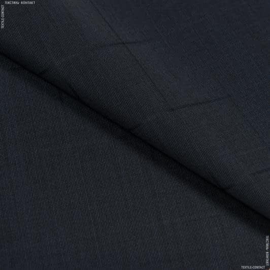 Тканини для штанів - Костюмна Ягуар у клітинку темно-синя