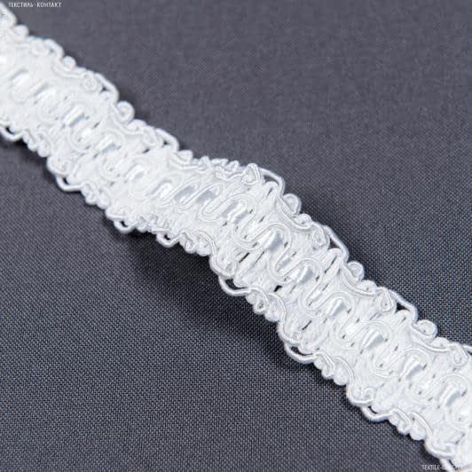 Тканини фурнітура для декора - Тасьма окантувальна Фіджі біла 20 мм