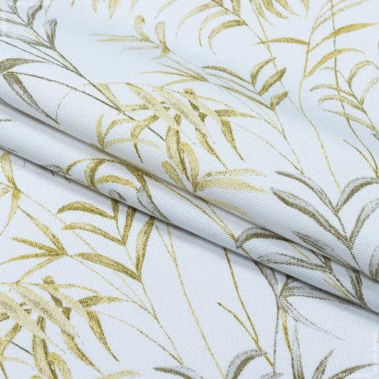 Ткани портьерные ткани - Декоративная ткань панама Амбре/AMBRA веточки оливка