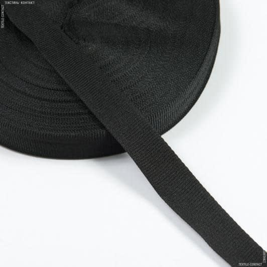 Тканини для дому - Репсова стрічка чорна 20 мм