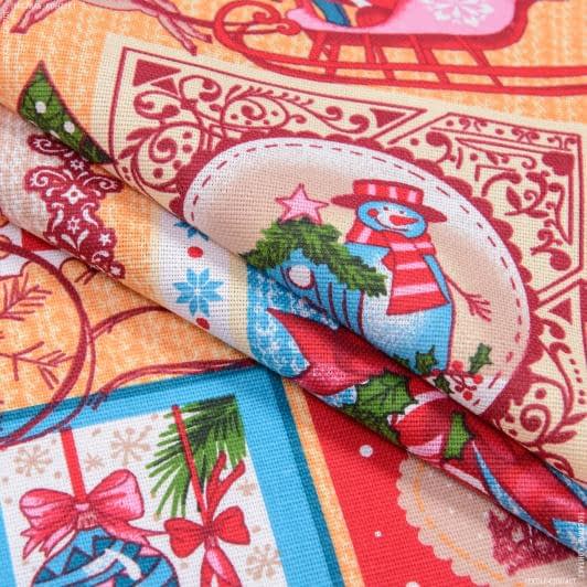 Ткани horeca - Ткань скатертная рогожка Новогодняя