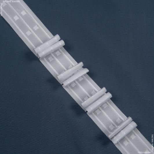 Ткани готовые изделия - Тесьма шторная Бантовые складки матовая КС-1:3 65мм/100м