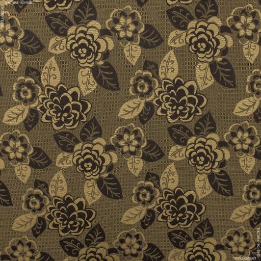 Ткани для бескаркасных кресел - Декор-гобелен Цветок пиона старое золото,коричневый