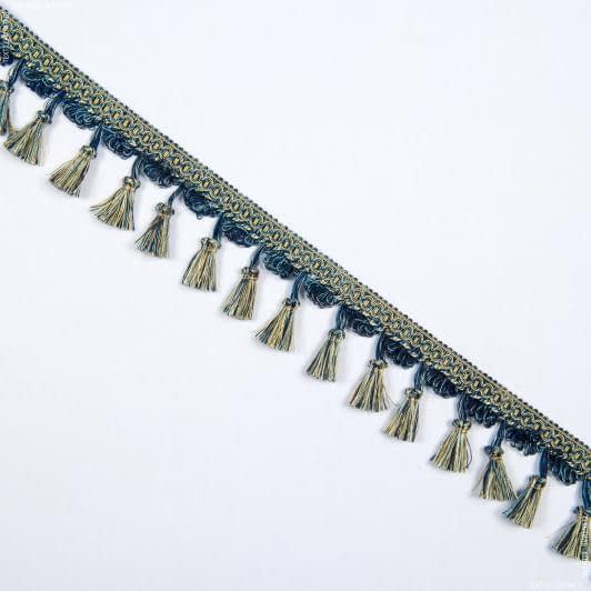 Тканини фурнітура для декора - Бахрома імеджен китиця синьо-блакит