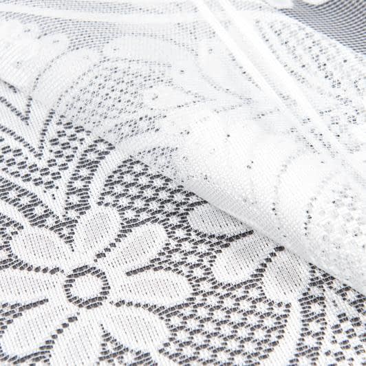 Ткани гардинное полотно (гипюр) - Фиранка цветок Arden/Арден белый 60 см