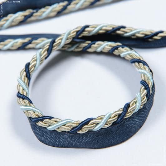 Тканини фурнітура для декора - Шнур окантувальний Корді / CORD колір синій, бежевий, блакитний 7 мм