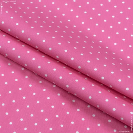 Ткани хлопок - Декоративная ткань Топ горошек розовый