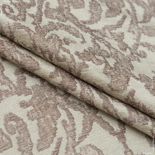 Ткани для декоративных подушек - Шенилл Маракеш вензель вязь цвет св.беж