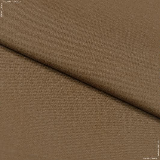 Ткани для костюмов - Коттон-сатин стрейч светло-коричневый