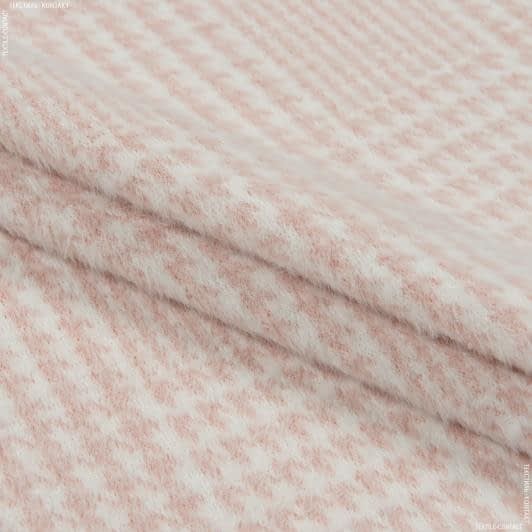 Тканини для верхнього одягу - Пальтовий трикотаж Гленчик рожевий