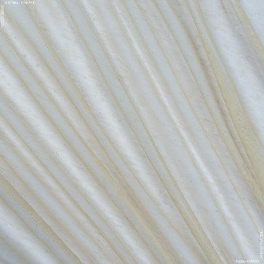 Тканини льон - Тюль сітка льон Супрайз бежева
