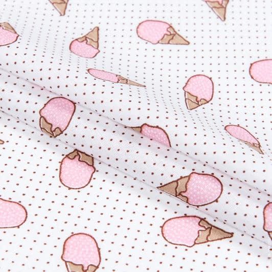 Тканини для дитячого одягу - Ситець 67-ТКЧ дитячий морозиво рожевий