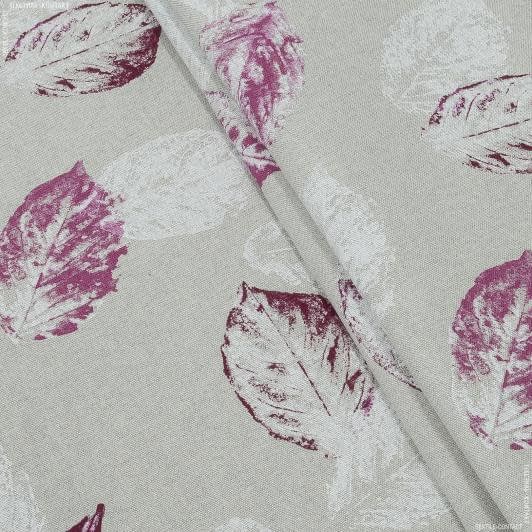 Ткани для штор - Декоративная ткань Поси листья фуксия, розовый