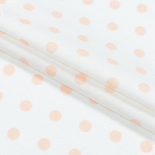 Ткани для детского постельного белья - Бязь набивная горошек персиковый