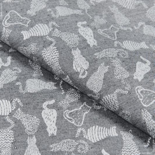 Ткани для скатертей - Ткань с акриловой пропиткой Котики /DUMOND серый