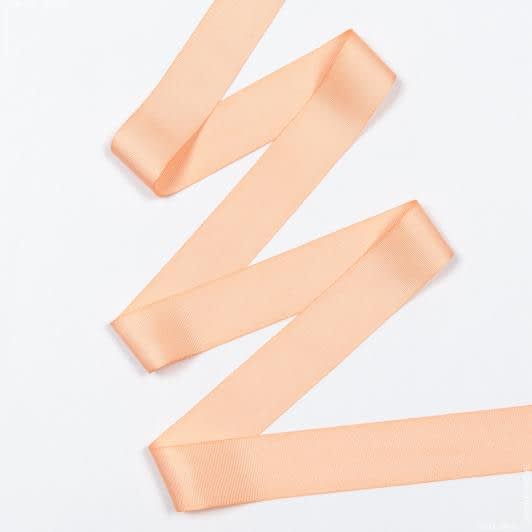 Ткани тесьма - Репсовая лента Грогрен  цвет персиковый 40 мм