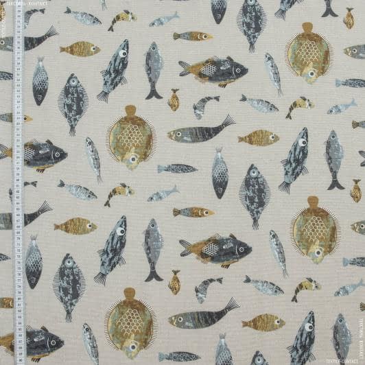 Ткани портьерные ткани - Декоративная ткань  морские рыбы/peces gris