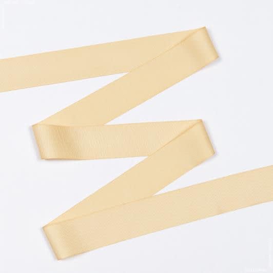 Ткани для украшения и упаковки подарков - Репсовая лента Грогрен  цвет медовый 42 мм